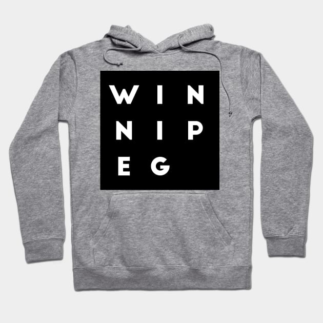 Winnipeg | White square, white letters | Canada Hoodie by Classical